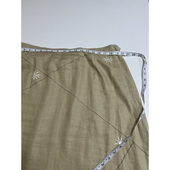 Annie Alexander Linen Skirt Jacket Top Khaki 22W Plus Cottagecore Vintage Retro - Picture 4 of 16